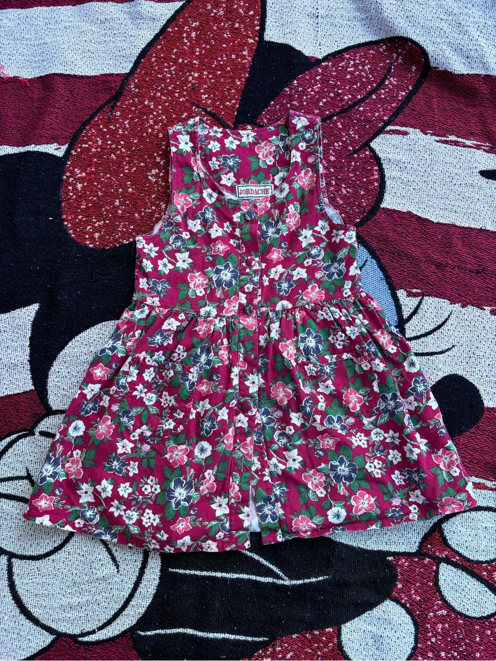VINTAGE 90s JORDACHE FLORAL PRINT BUTTON DOWN DRESS SIZE 6 GIRLS